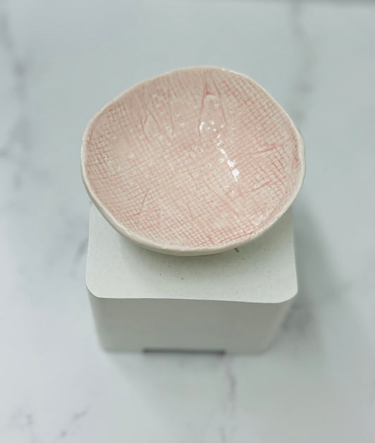 Pink "Lily" Pedestal Dish-Small