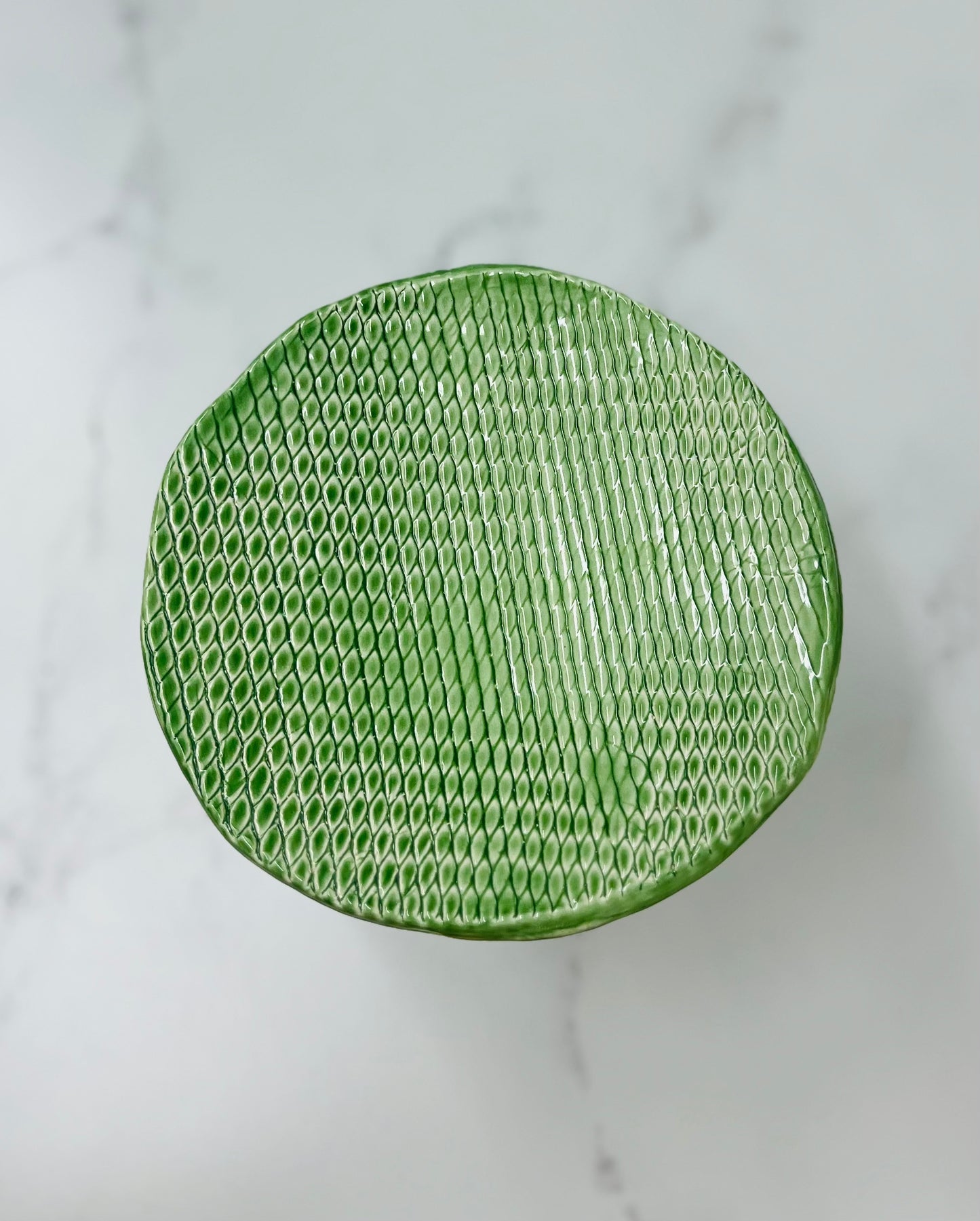 Green "Lily" Pedestal Dish