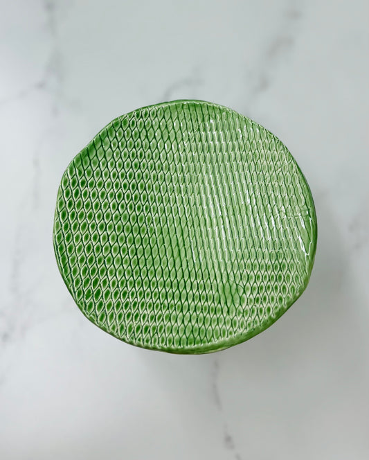 Green "Lily" Pedestal Dish