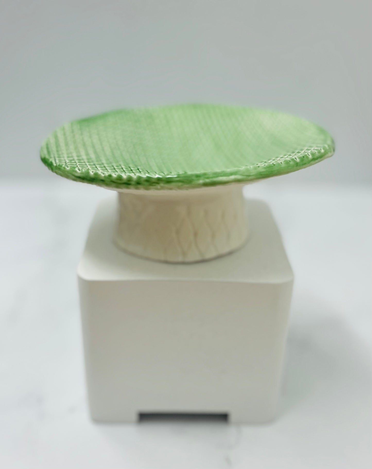 Green "Lily" Pedestal Dish