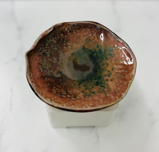 Soda Fired, Porcelain "Lily" Pedestal Dish