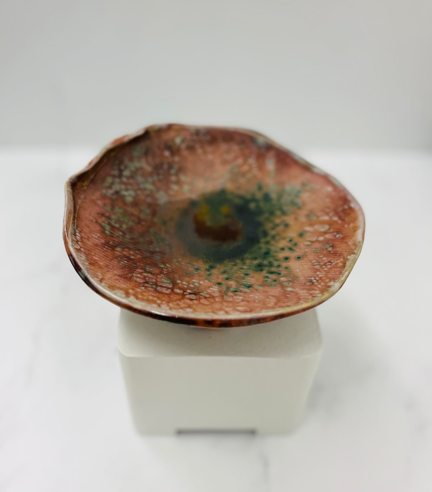 Soda Fired, Porcelain "Lily" Pedestal Dish