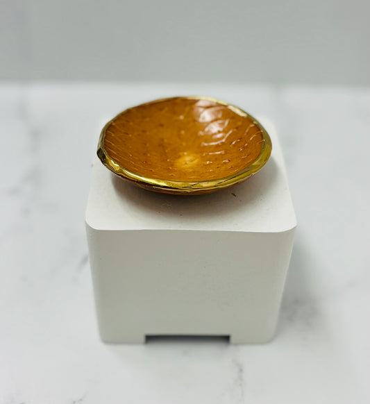 Soda Fired, Gold Luster Porcelain Ring Dish